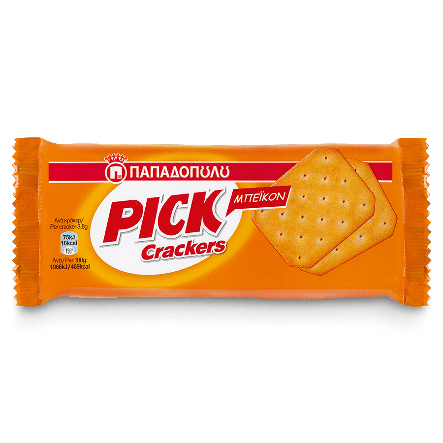Παπαδοπούλου Pick Crackers με γεύση bacon (100gr)