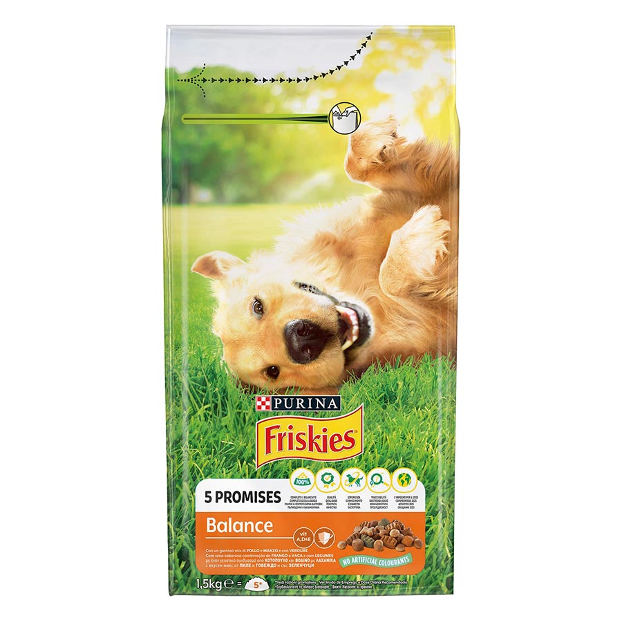 Purina Friskies Adult Ξηρά Σκυλοτροφή Κοτόπουλο, Βοδινό & Λαχανικά (1,5kg)