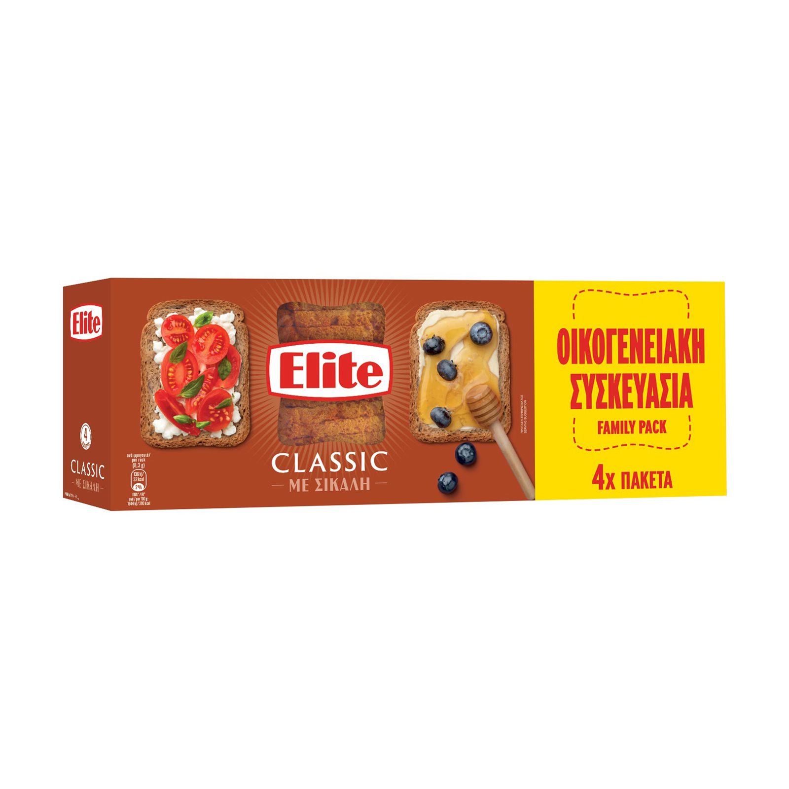 Elite Classic Φρυγανιές με Σίκαλη (4x90gr)