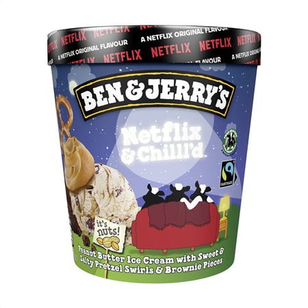 BEN & JERRY’S Netflix & Chilll’d Ice Cream Peanut Butter Sweet with Salty Pretzel Swirls & Brownie Pieces 404gr (465ml)