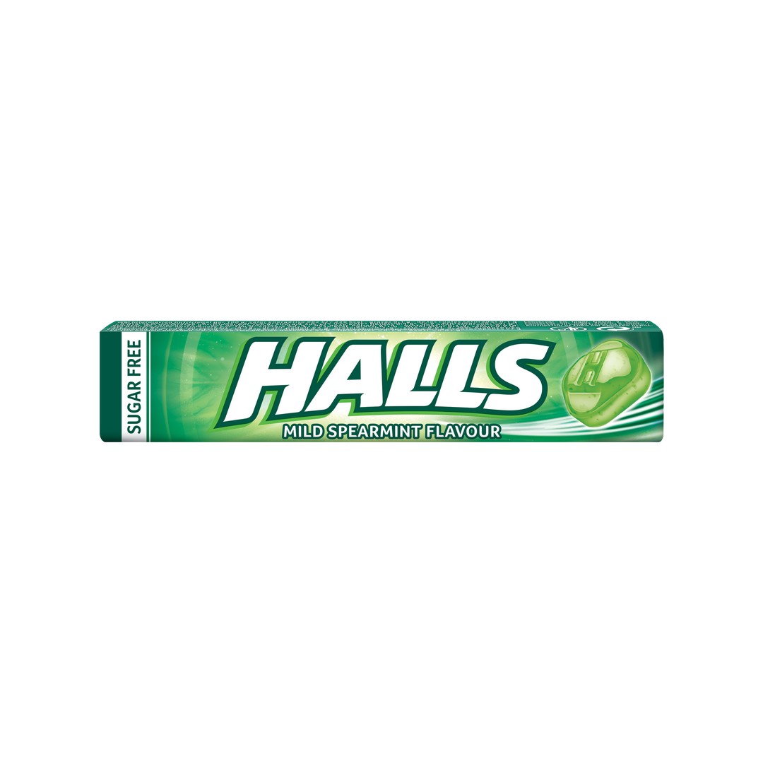 Halls με Γεύση Δυόσμος Καραμέλες μασούρι Χωρίς Ζάχαρη (32gr)