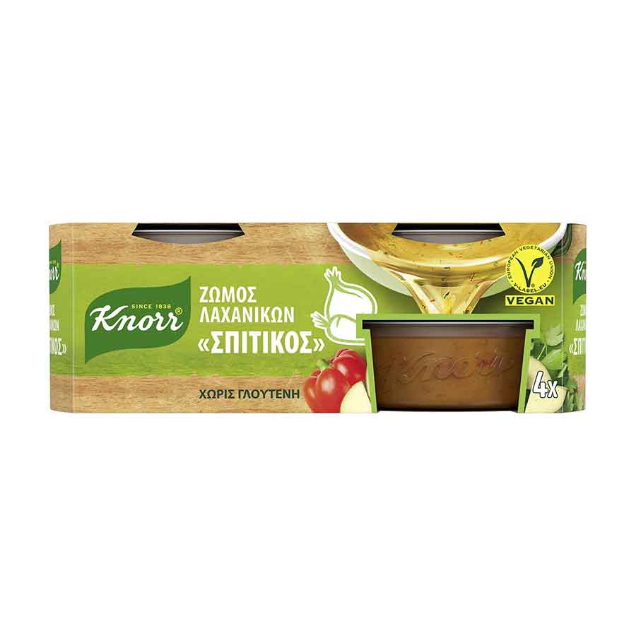 Knorr Σπιτικός Ζωμός Λαχανικών Χωρίς Γλουτένη (4x28gr)