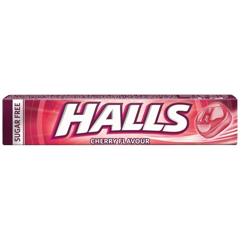 Halls με Κεράσι καραμέλες μασούρι Xωρίς Ζάχαρη (32gr)