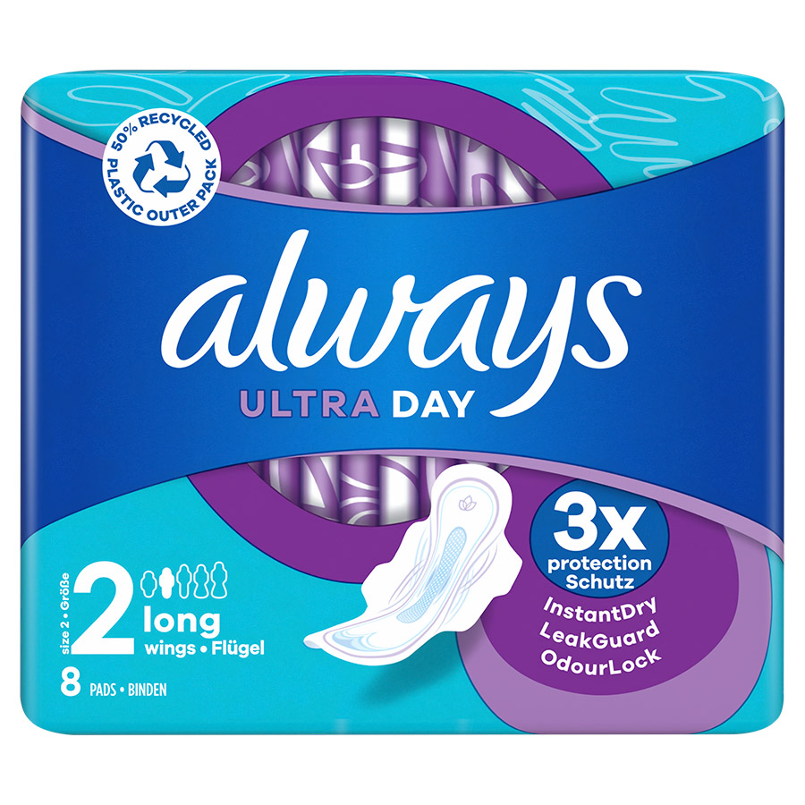 Always Ultra Σερβιέτες Long Μέγεθος 2, Με Φτερά (8τεμ)