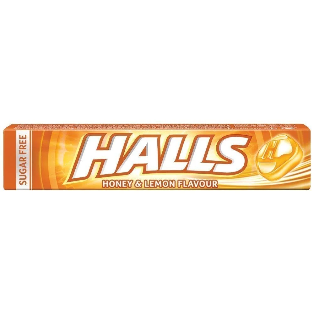 Halls με  Μέλι & Λεμόνι καραμέλες μασούρι χωρίς ζάχαρη (32gr)