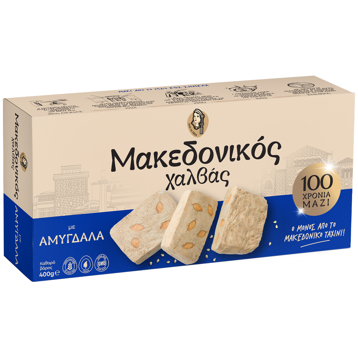 Χαλβάς Μακεδονικός με Αμύγδαλα (400gr)