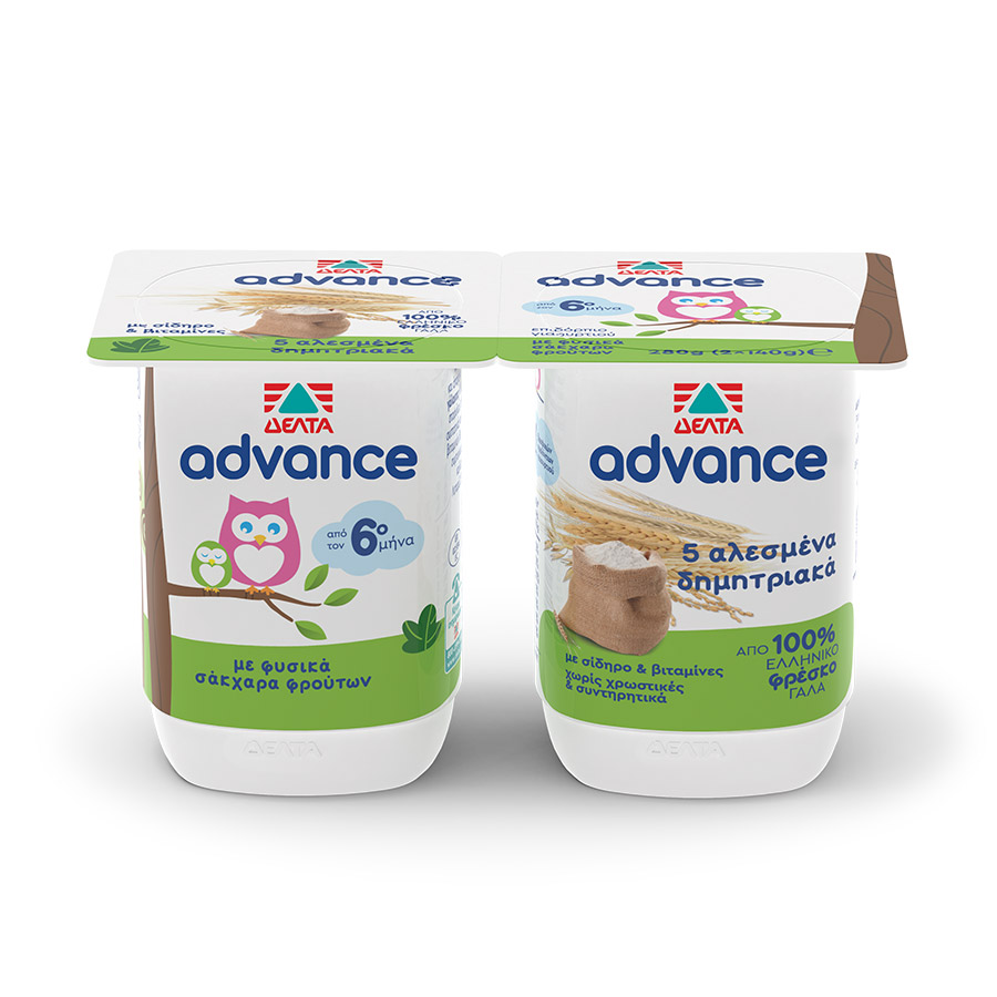 Δέλτα Advance Επιδόρπιο Γιαουρτιού 5 Αλεσμένα Δημητριακά (2x140gr)