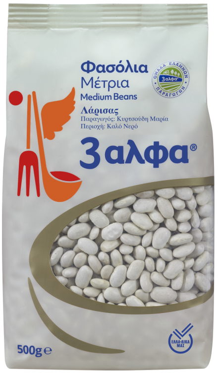 3αλφα Φασόλια Μέτρια Ομάδας Ελλήνων Παραγωγών (500gr)
