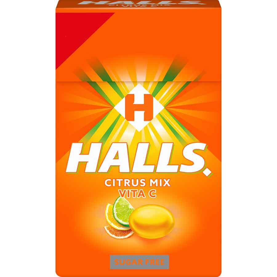 Halls Vita – C Cirtus χωρίς ζάχαρη κουτί (28gr)