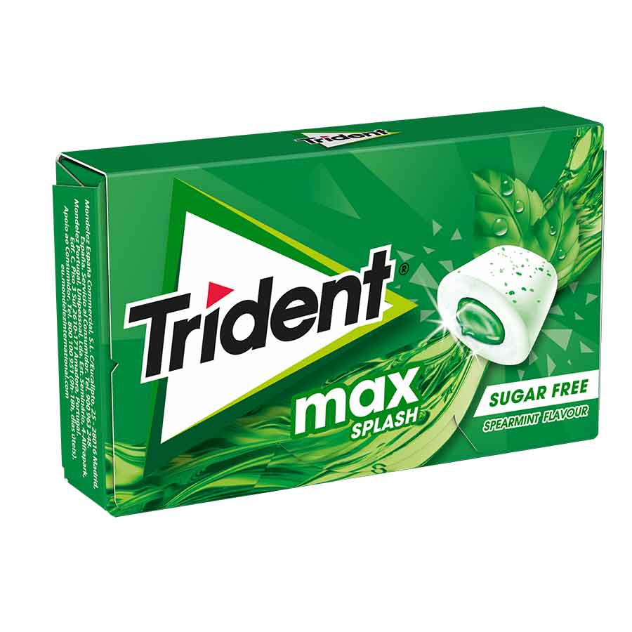 Trident max splash τσίχλα spearmint (22gr)