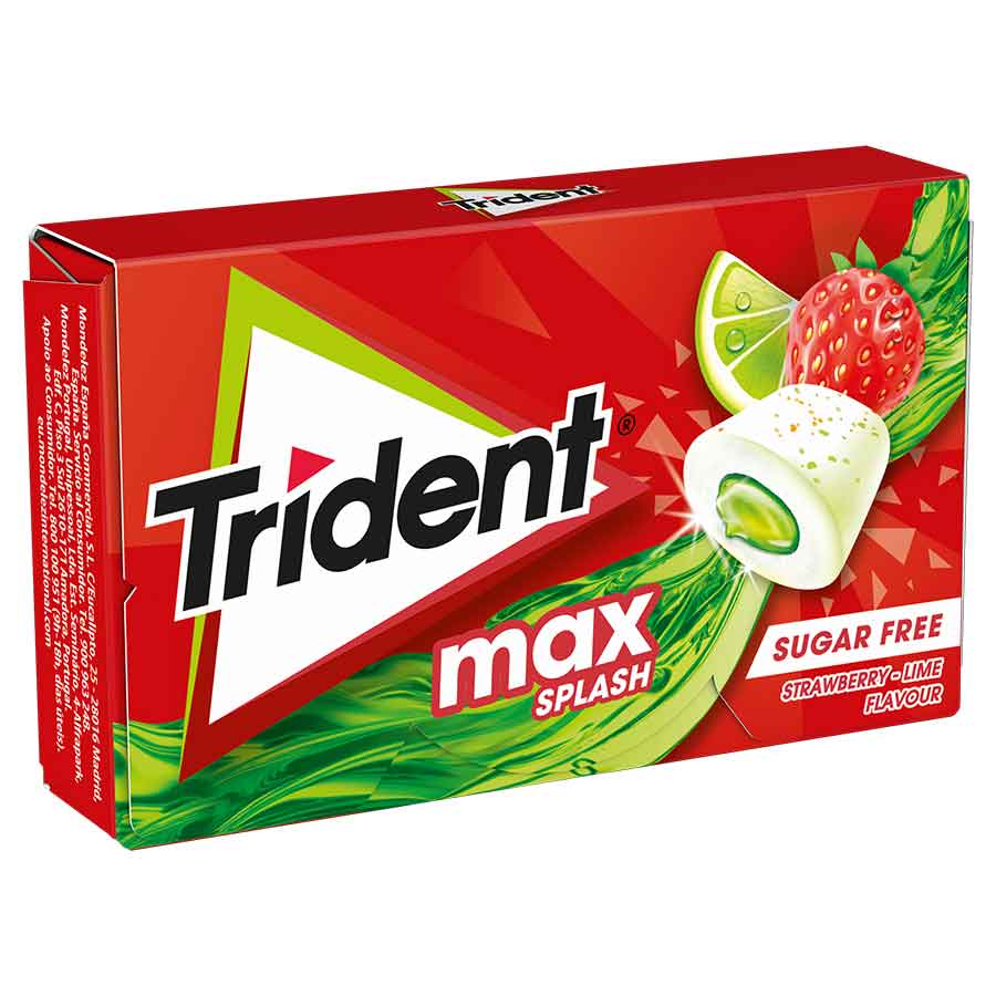 Trident max splash τσίχλα φράουλα lime (22gr)