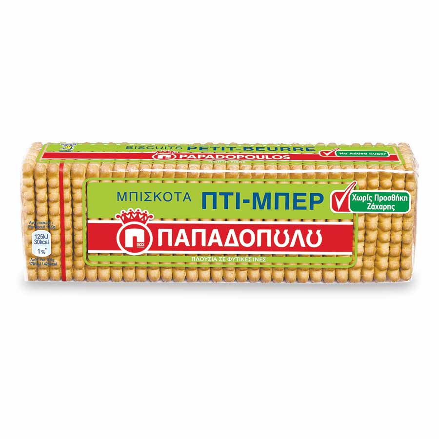 Παπαδοπούλου Πτι-Μπερ χωρίς προσθήκη ζάχαρης (225gr)