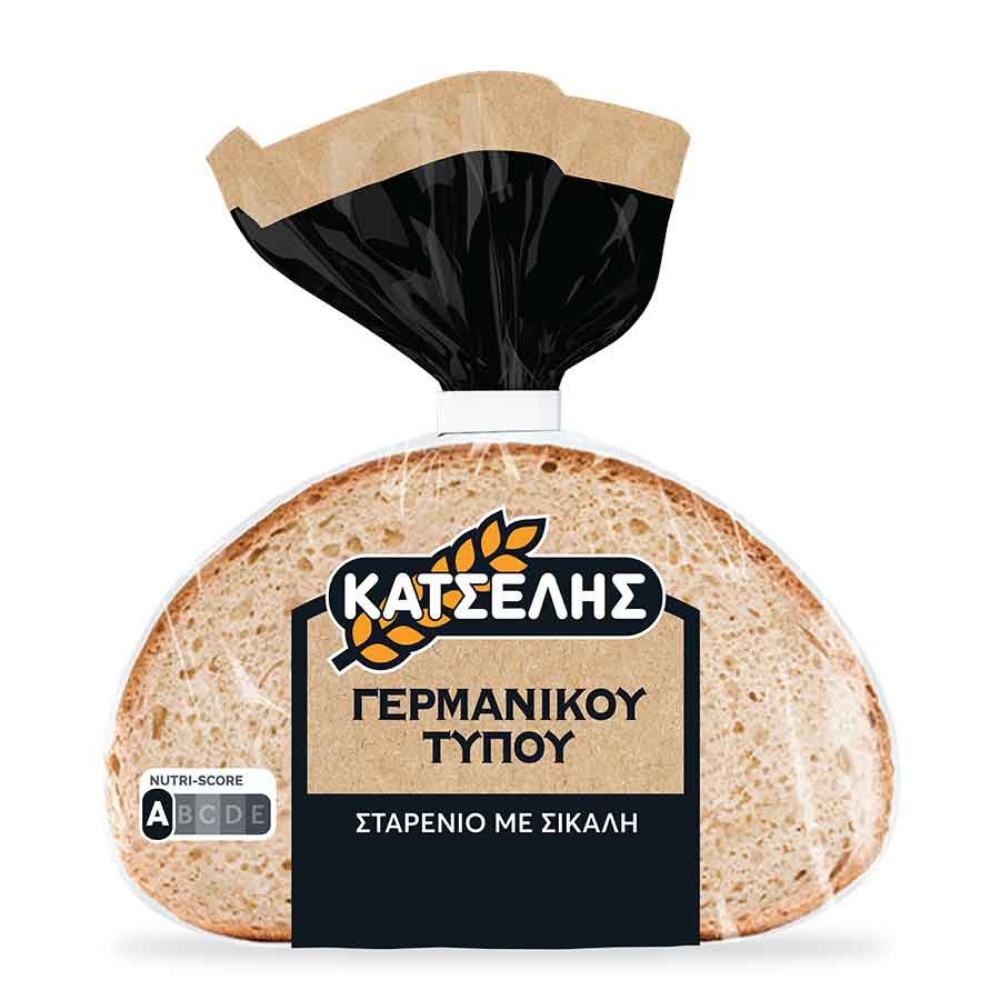 Κατσέλης Ψωμί Γερμανικού Τύπου Σταρένιο Με Σίκαλη Σε Φέτες (500gr)