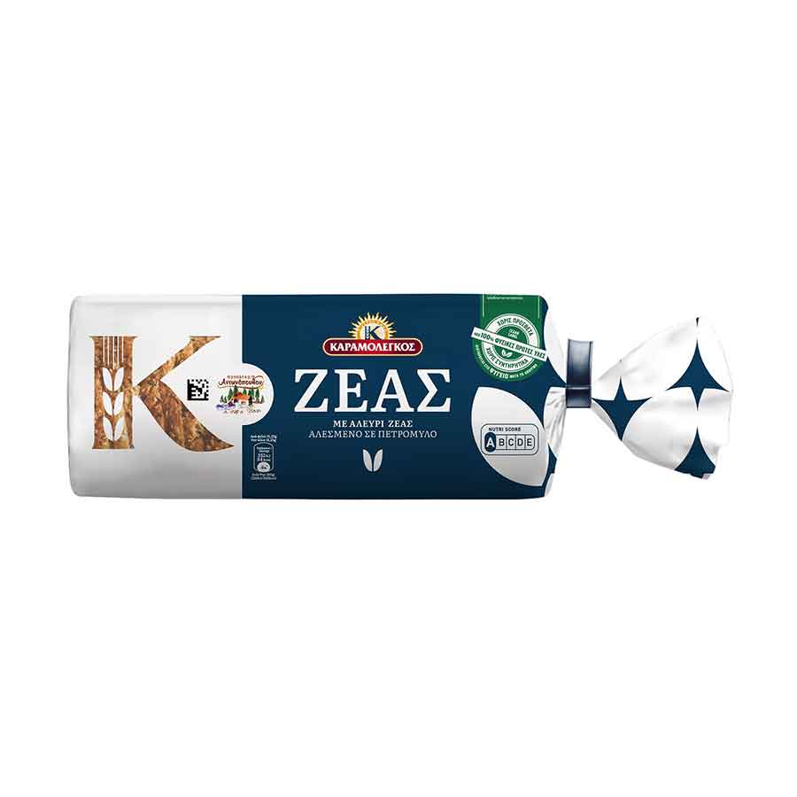 Καραμολέγκος Ψωμί Ζέας Με Αλεύρι Σε Πετρόμυλο Σε Φέτες (500gr)