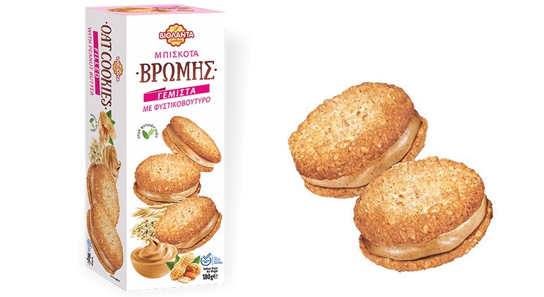 Βιολάντα Μπισκότα Βρώμης Γεμιστά με Φυστικοβούτυρο (180gr)