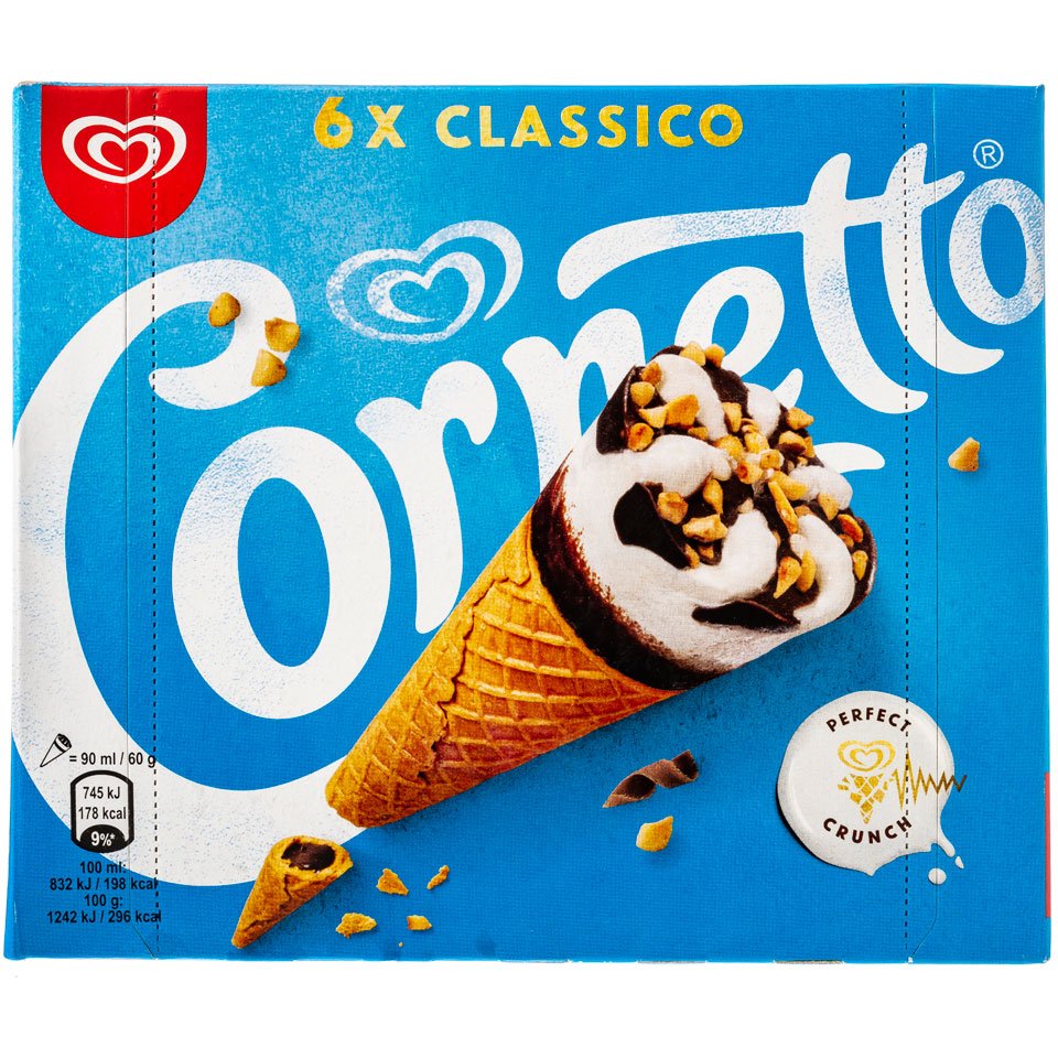 ALGIDA Cornetto Classico Πολυσυκευασία Παγωτό Χωνάκι 6X