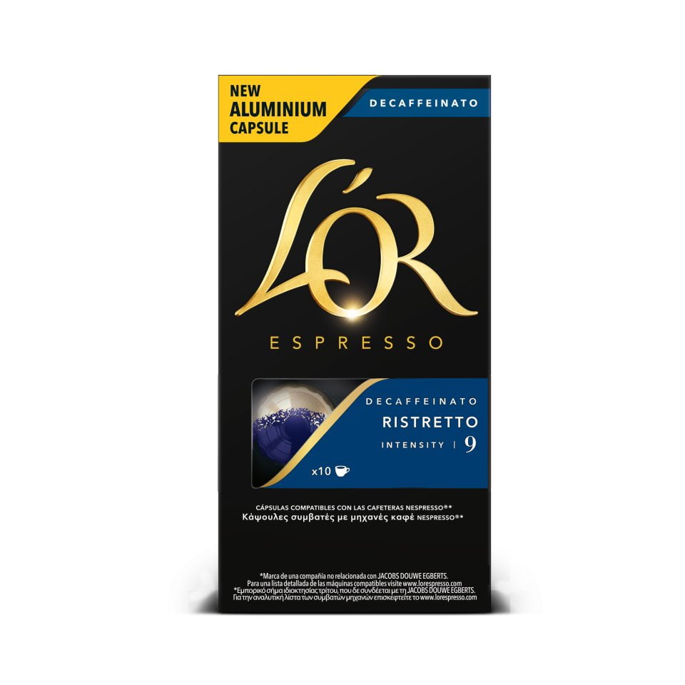 L’OR Ristretto Decaf Capsules Compatible with Nespresso Machines* 10 Tables