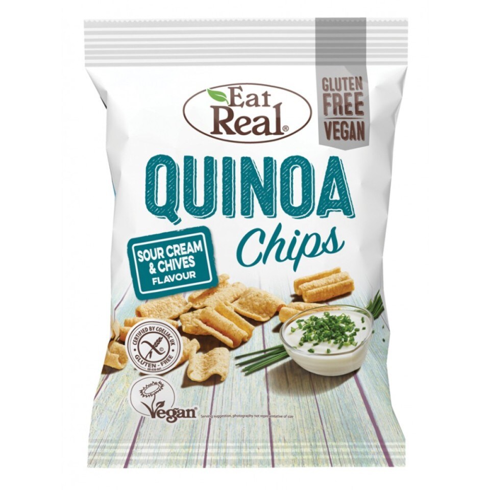 Eat Real πατατάκια με κινόα sour cream & chives – χωρίς γλουτένη, (80 gr)