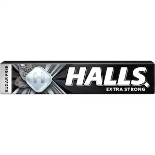 Halls Extra Strong Καραμέλες μασούρι χωρίς ζάχαρη (32gr)