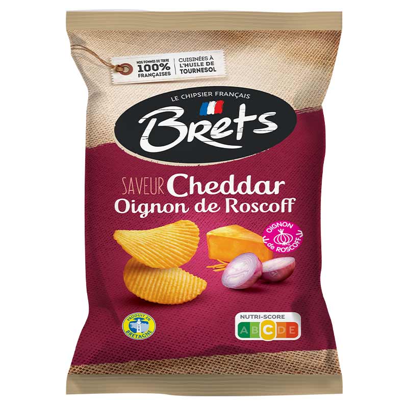 Brets Chips Cheddar Oignons de Roscoff (125gr)