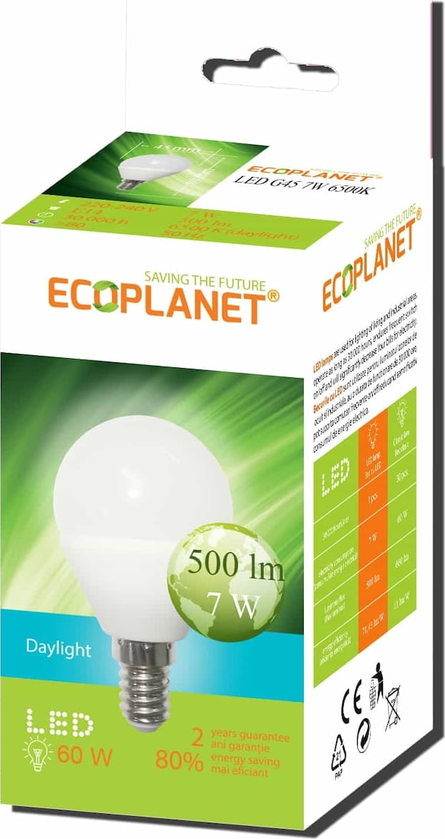 Ecoplanet E14 G45 7W Cold White