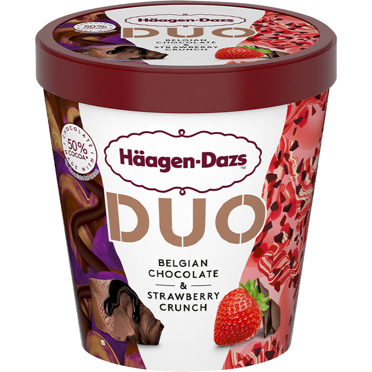 Haagen-Dazs Duo ice cream Belgian Chocolate & Strawberry Crunch 400g 420ml