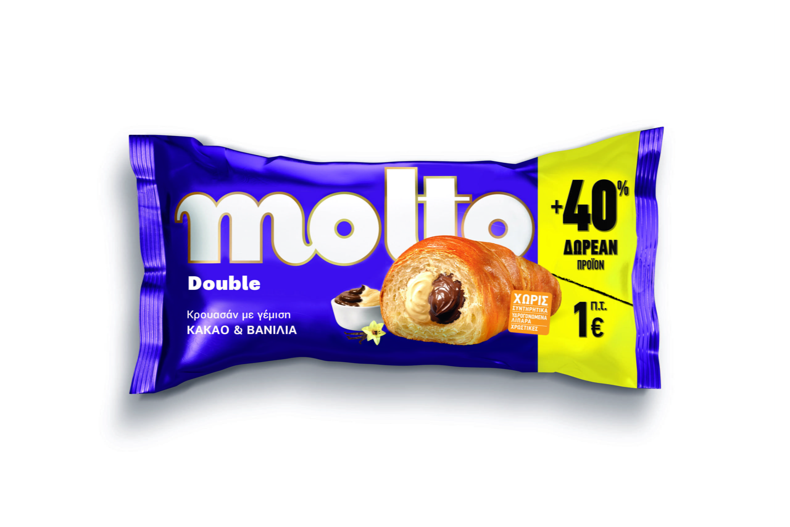 MOLTO Double Crosan Vanilla Cacao 80g + 40% Gift