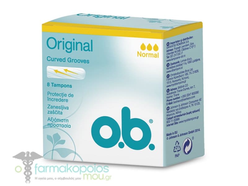 OB Original Normal Mid-Road Tampon, 8 pieces