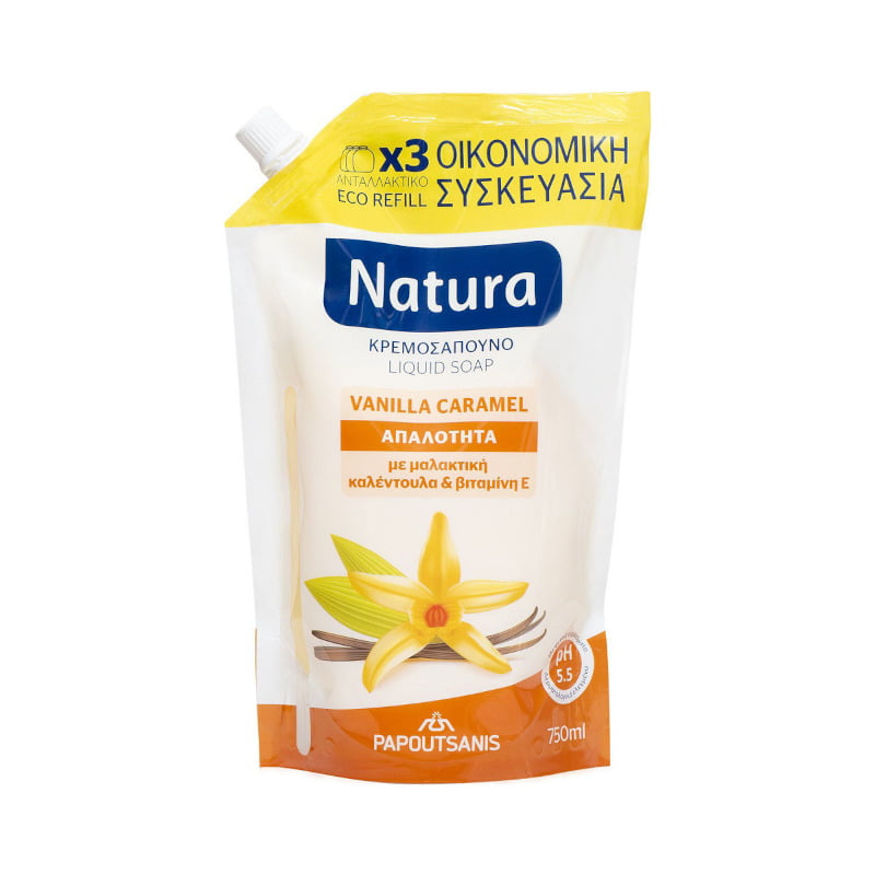 Papoutsanis Natura Vanilla Caramel Liquid Soap Refill 750ml