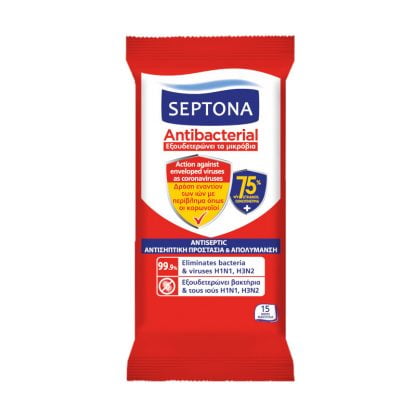Septona Antibacterial Wipes Antibacterial Handles Me 75% Oynophyme 15mH