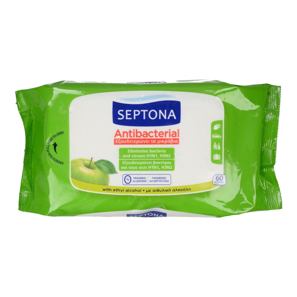 Septona Antibacterial Clothes Green Milk 60 Pieces (Recording)