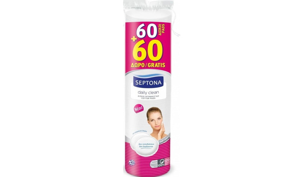 Septona Daily Clean Round Disks (60 pieces + 60 FREE)