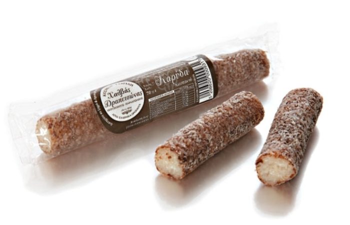 Χαλβάς Δραπετσώνας Χειροποίητος Παραδοσιακός Καρύδα Καστανή (70gr)