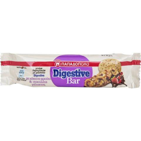 DIGESTIVE BAR PAPADOPULO RED Fruit & Chocolate 28g