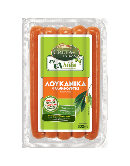 Creta Farms Εν Ελλάδι Χοιρινά Λουκάνικα Φρανκφούρτης με ελαιόλαδο (300gr)