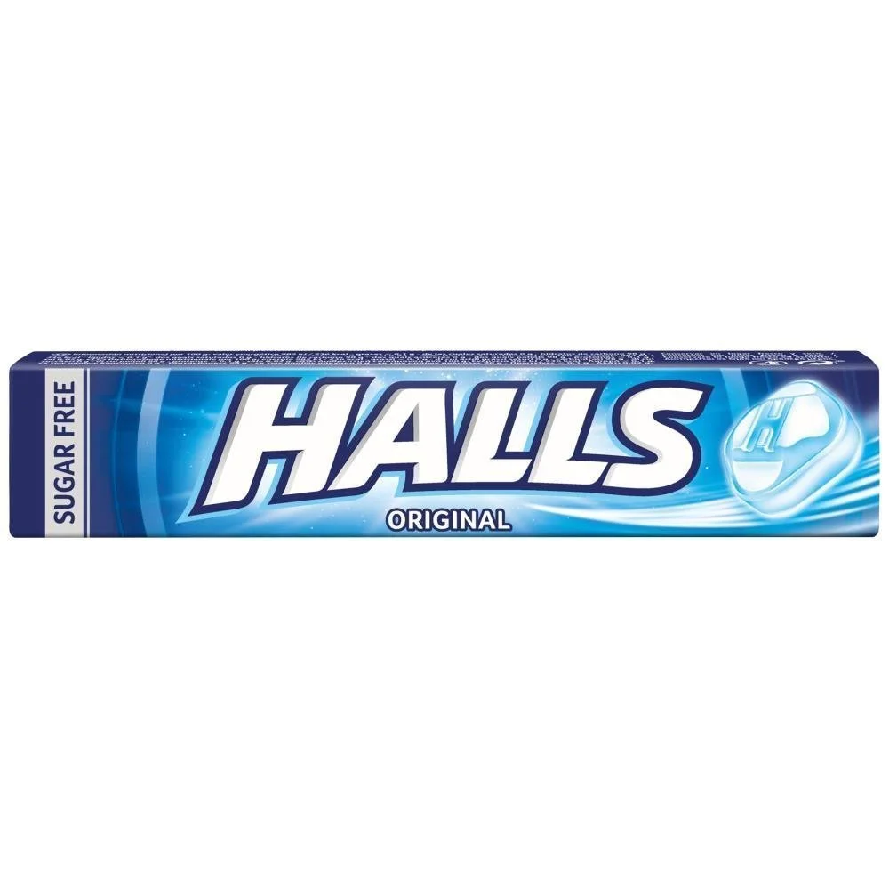 Halls Original Καραμέλες μασούρι Χωρίς Ζάχαρη (32gr)