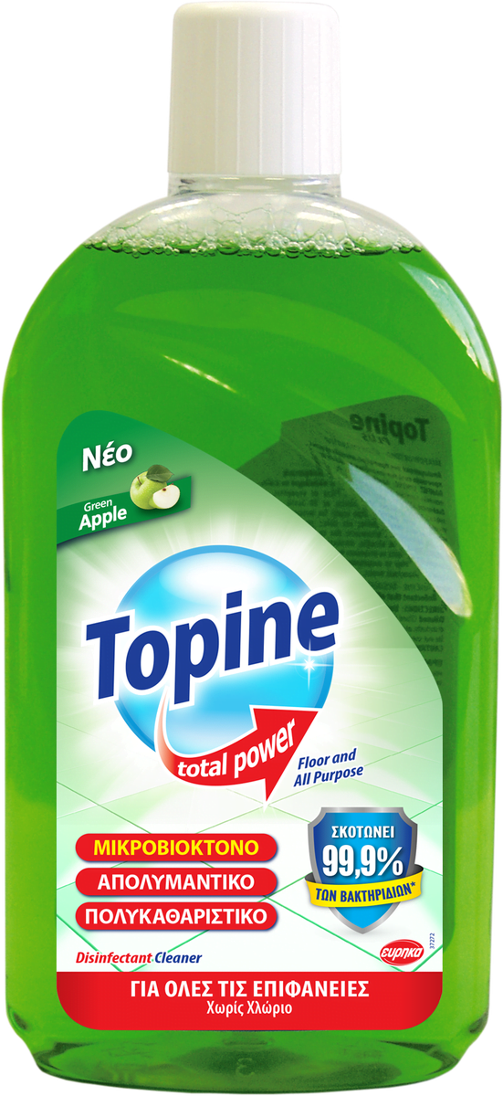 Topine Total Power Disinfectant Liquid Green Apple 1L