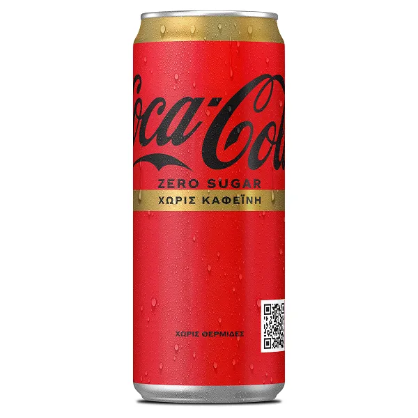 Coca Cola Χωρίς Ζάχαρη και Χωρίς Καφεΐνη (330ml)