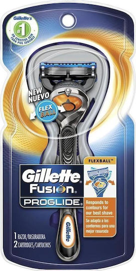 Gillette Fusion Proglide Flexball Ξυραφάκι με Ανταλλακτικές Κεφαλές 5 Λεπίδων & Λιπαντική Ταινία (2τμχ)