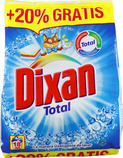 Dixan Total Απορρυπαντικό Ρούχων σε Σκόνη (18 Μεζούρες)