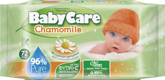 BabyCare Chamomile Μωρομάντηλα χωρίς Οινόπνευμα & Parabens (72τμχ)