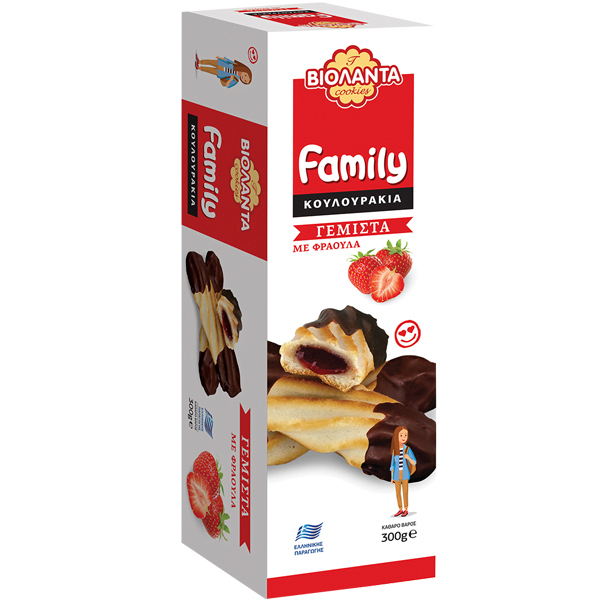 Βιολάντα Family Κουλουράκια Γεμιστά Φράουλα (300gr)