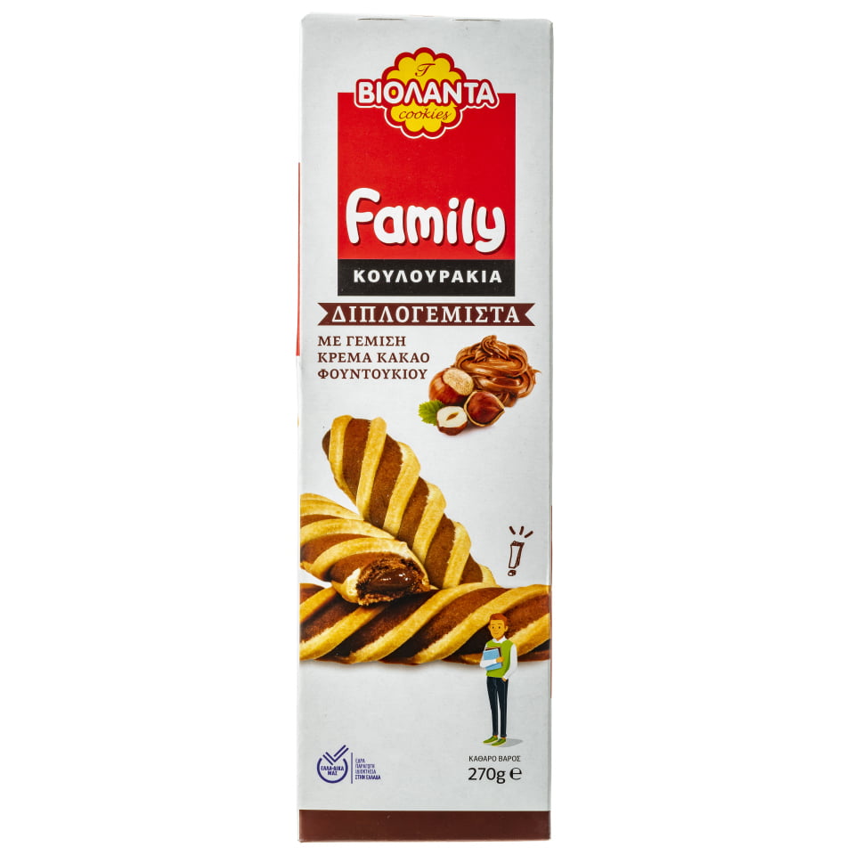 Βιολάντα Family Κουλουράκια με Γέμιση Κακάο Φουντουκιού (270gr)