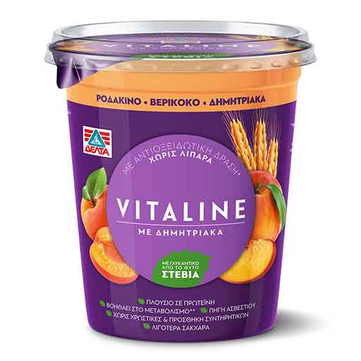 Δέλτα Vitaline Επιδόρπιο Γιαουρτιού Βερίκοκο-Ροδάκινο και Δημητριακά (380gr)