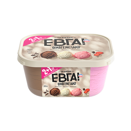 Exported ice cream Vanilla, Chocolate & Fruit 2lt +50% Fruit Gift