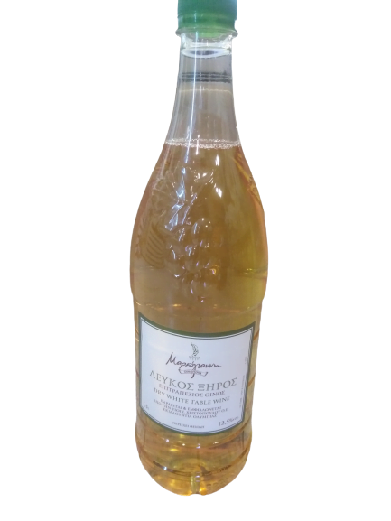 Μαρκόγιαννη Λευκος Ξηρος Επιτραπεζιος Οίνος 1,5 λίτρο Σκυλλουντία Ολυμπίας 12.5% alc.