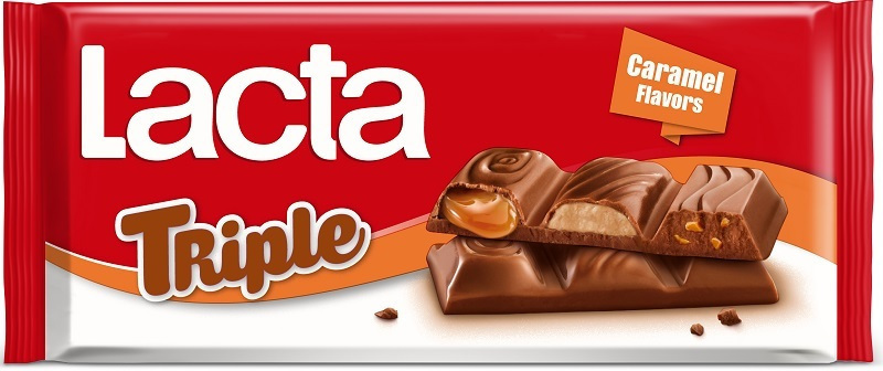 Lacta Triple Σοκολάτα Γάλακτος Caramel (90gr)