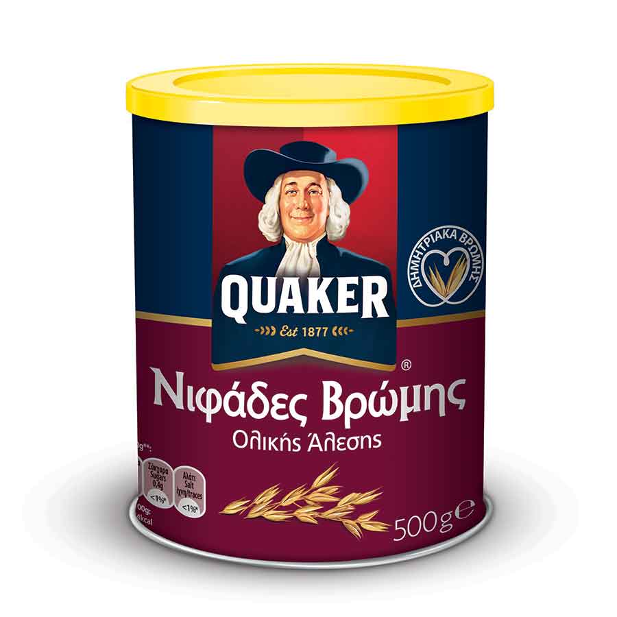 Quaker Νιφάδες Βρώμης Ολικής Άλεσης (500gr)