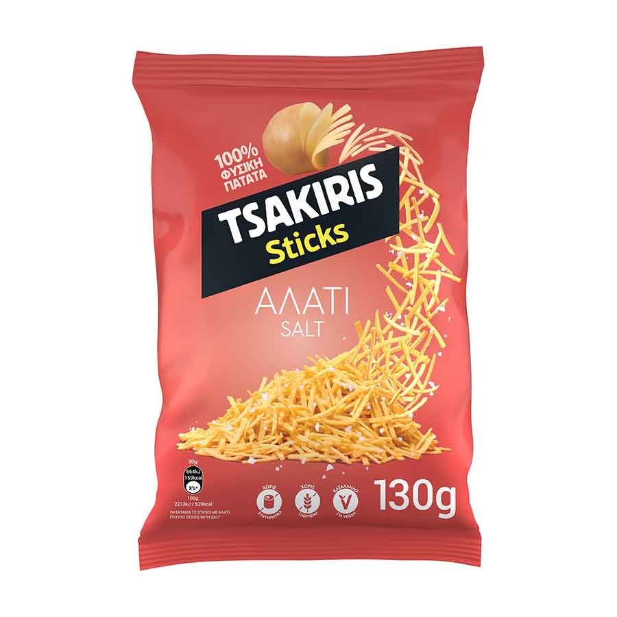 Tsakiris Sticks Τσιπς Αλάτι – Χωρίς Γλουτένη (100gr)