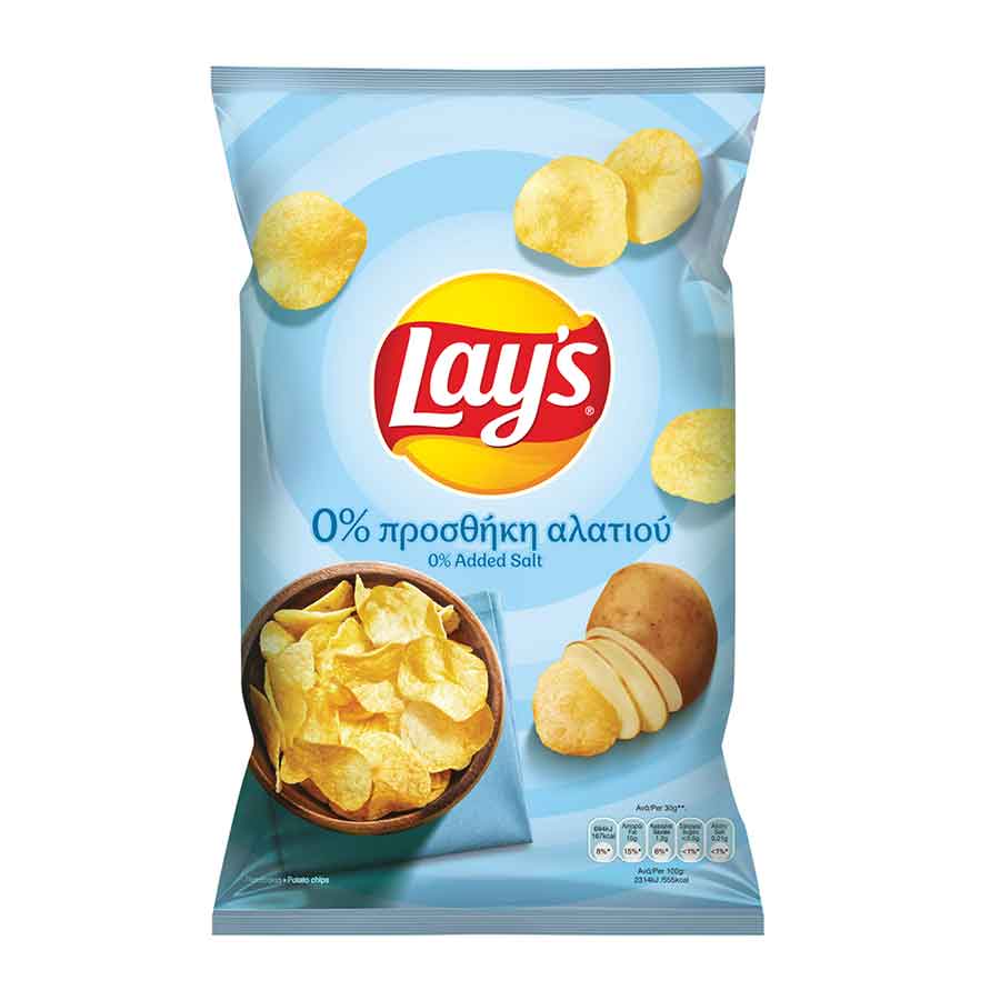 Lay’s Τσιπς 0% Προσθήκη Αλατιού (95gr)